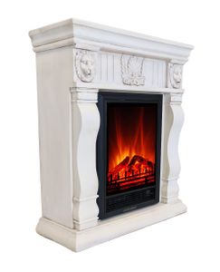 abc HOME | Elektrischer Kamin | Barockstil | Fernbedienung | Heizfunktion | realistische Flamme