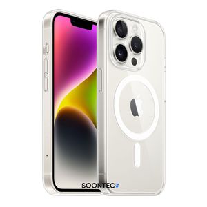 Backcover, SOONTEC Hülle für iPhone 14 Pro mit MagSafe Funktion, Clear Case, Eleganter Schutz für Smartphon aus transparentem Premium Acryl