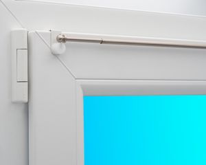 Gardinenstange"Eleganz" ausziehbar  Messing (Nickel matt) für Fensterdicke 15-20mm (100-160cm ausziehbar)