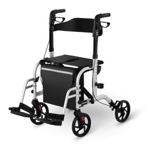 Uniprodo rolátor-kolesový vozík 2 v 1 - strieborný - 120 kg