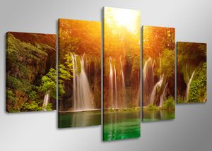 160 x 80 cm Bild auf Leinwand Wasserfall 5503-SCT deutsche Marke und Lager  -  Die Bilder / das Wandbild / der Kunstdruck ist fertig gerahmt