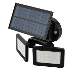 NEO TOOLS SMD LED solárne nástenné svetlo, 450 lumenov, 5W, ABS+PC plast, dosah senzora pohybu 10m, uhol 100 stupňov, súmrakový senzor, solárny panel, IP65, Li-Ion batéria 3,7V 3000mAh, 6000 K