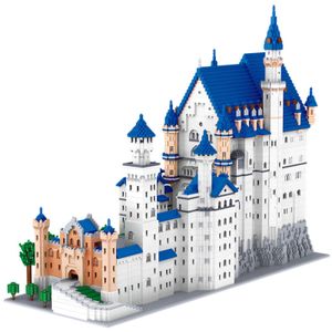 Berühmte deutsche Attraktion Schloss Neuschwanstein, deutsches Aschenputtel-Schloss, Mikrodiamant-Kleinpartikel-Bausteinmodell 11810PCS