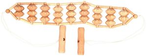 Hofmeister Holzwaren Rückenmassageband, Massagegerät, Handmassageroller, symmetrisch, Länge: 1120 mm,  aus Buchenholz 20907