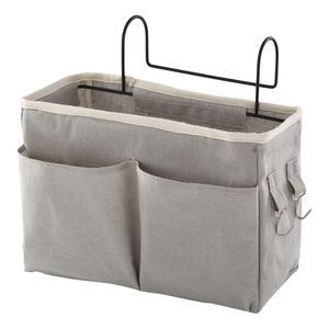 Bett Organizer zum Einhängen Betttasche mit Drahtrahmen Bettaufhänger Hängetasche Hochbett Aufbewahrungstasche Bedside,（grau）