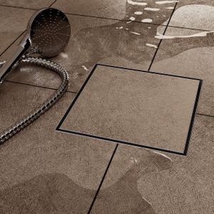 VILSTEIN© Duschrinne mit Siphon Boden- und Duschablauf Quadratisch Befliesbar  (Länge: 15 x 15 cm)