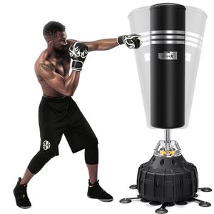 Dripex Standboxsack Erwachsene Freistehender Boxsack, ABS Basis mit 25 Saugnäpfen und 6 verlängerbare Beine, MMA Boxpartner Hochleistungs-Boxsack
