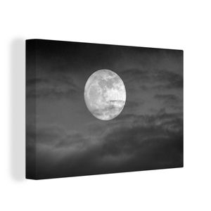 OneMillionCanvasses® - Leinwandbilder - 120x80 cm, Mond - Himmel - Wolken, Wandbilder Kunstdruck Wanddekoration - Wanddekorationen - Wohnzimmer