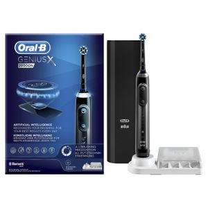 Oral-B Genius X 20000N Elektrische Zahnbürste, mit künstlicher Intelligenz und Premium Lade-Reise-Etui, schwarz