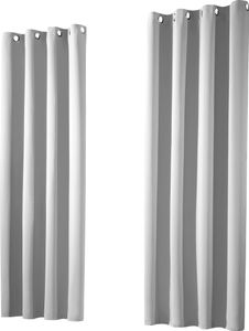 heimtexland ® 1 Paar Verdunklungsgardinen Thermovorhänge Ösenschal  Typ139 Silber HxB 160 x 135 cm