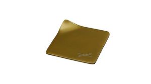 Kerzenteller, Dekoteller Eckig Gold 8,5 cm aus Aluminium satiniert