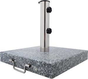 anaterra® Sonnenschirmständer - Granit, 30 kg, Quadratisch, mit Rollen und Griff, Edelstahl - Schirmständer, Sonnenschirmsockel