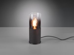 Kleine Industrial LED Tischleuchte mit Rauchglas Nachttischlampe für Fensterbank