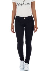Malucas Damen Skinny Jeans Hose, Größe:38, Farbe:Schwarz