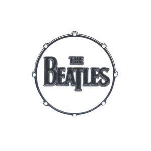 The Beatles - Trommel - Abzeichen - Metall Logo RO10358 (Einheitsgröße) (Weiß/Grau)