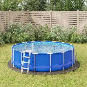 The Living Store Pool-Bodentuch Hellgrau Ø366 cm Polyester Geotextil