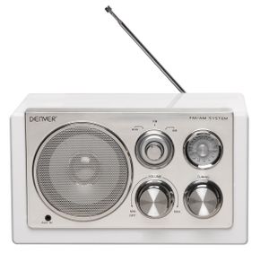 DENVER TR-61WHITE - přenosné rádio - retro vzhled - bílé