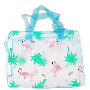 Transparente Flamingo Blaue Handtasche Organizer Tasche