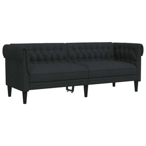 vidaXL Chesterfield-Sofa 3-Sitzer Schwarz Stoff