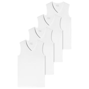 Schiesser 4er-Pack - 95/5 - Organic Cotton Unterhemd / Tanktop Tiefer V-Aussschnitt, Perfekter Sitz, Elastische Single-Jersey Qualität