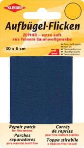 KLEIBER Zephir-Aufbügel-Flicken 300 x 60 mm dunkelblau
