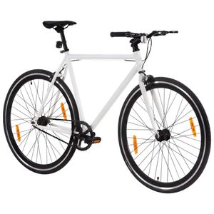 vidaXL Bicykel s pevným prevodom biely a čierny 700c 59 cm
