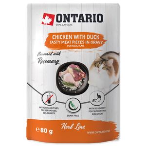 Kapsička Ontario kuřecí s kachnou v omáčce 80g