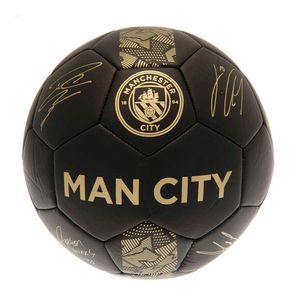 Manchester City FC - "Phantom" Fußball mit Unterschriften TA9601 (1) (Matt Schwarz/Gold)