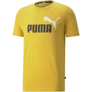 PUMA Herren T-Shirt - ESS+ Essentials 2 Col Logo Tee, Rundhals, Kurzarm, uni Gelb (Bamboo) 3XL