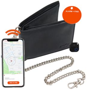 Herren Geldbörse - Geldbörse - GPS-Bluetooth-Tracker - Schlüsselfinder – Schwarz