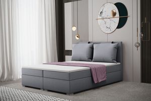 Skriňová posteľ s podnožou a matracom, posteľ do spálne -TERAMO- 120 cm x 200 cm tmavo sivá