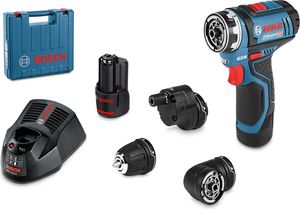 Bosch Akku-Bohrschrauber GSR 12V-15 FC, 2 x Akku GBA 12V 2.0Ah, 3 Aufsätze - 06019F6006