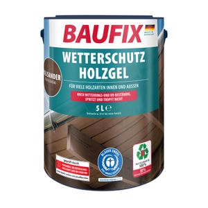 BAUFIX Wetterschutz-Holzgel palisander seidenglänzend, 5 Liter, Holzlasur