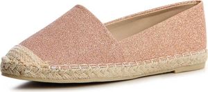 Damen Espadrilles Slipper Loafer Glitzer 1192, Farbe:Rose Gold, Größe:37 EU