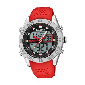 Calypso Kunststoff PolyurethanHerren Uhr K5774/2 Sport Armbanduhr rot Digital D2UK5774/2