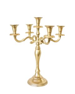 5-Arm Kerzenständer gold 40 cm | Kerzenhalter | Kerzenleuchter fünfarmig