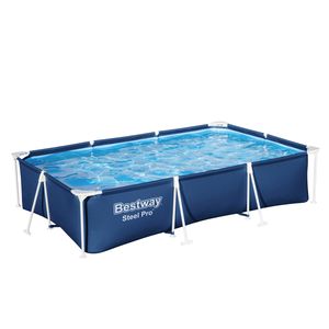 Bestway® Steel Pro™ Frame Pool Set mit Filterpumpe 300 x 201 x 66 cm, dunkelblau, eckig