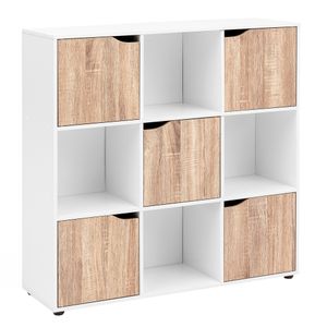 FineBuy Standregal MASSA Bücherregal mit 9 Fächern Sideboard Würfelregal Kommode