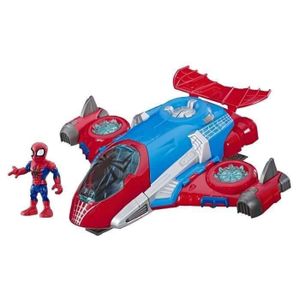 Marvel Spider-Man Playskool Superhelden-Abenteuer - Jet HQ Spider-Man und 12,5 cm Figur
