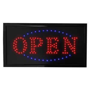 LED Reklame Leuchtschild, 48 x 25 cm, Open rot blau umrundet 2