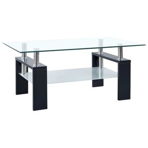 vidaXL Konferenční stolek černý průhledný 95x55x40 cm Tvrzené sklo