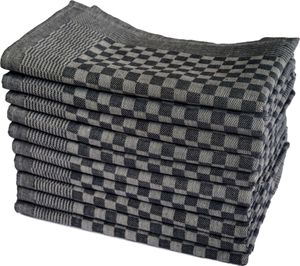 10 Grubentücher 50x70 cm schwarz Küchentücher Geschirrtücher Grubentuch Set