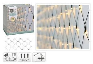 ECD Germany LED Lichternetz 3m mit 320 LEDS Warmweiß, Weihnachten LED Lichtervorhang Lichterkette Weihnachtsbeleuchtung Lichterkettenvorhang, für den Innen- und Außenbereich, IP44 Wasserdicht