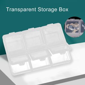 transparente Aufbewahrungsbox 6 Gitter Mehrzweckverstellbare Schmuckperlen Nagelkunstspitze Aufbewahrungskoffer für Maniküre Ornament