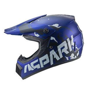 SPARK Megacooler Motocross-Helm für Kinder blau Größe L