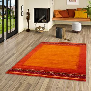 Natur Teppich Indo Gabbeh Esta Rot Classic, Größe:70x140 cm
