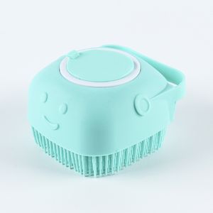 ["Pet Silicone Bath Brush, Massage Shampoo Dispenser Comb For Dogs And Cats, Shower Care, Blue, "],