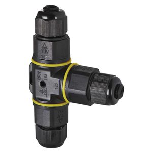 EMOS Steckverbinder T-Typ für Kabeldurchmesser 3x 0,75-2,5 mm2, IP68 wasserdicht, staubdicht, stossfest, bis 85°C Einsatztemperatur, ZS9030