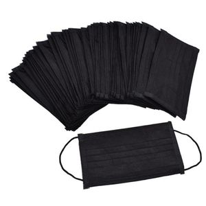 100 Stück schwarze MaskeMundschutzmaske 3-lagiger Einwegmasken Atemschutz