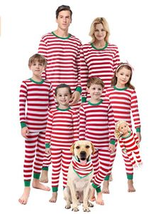 Jungen und Mädchen gestreifter langer Kinderschlafanzug Jungen Langarm Baumwolle Basic Weihnachtspyjama Herbst und Winter,5-6Years